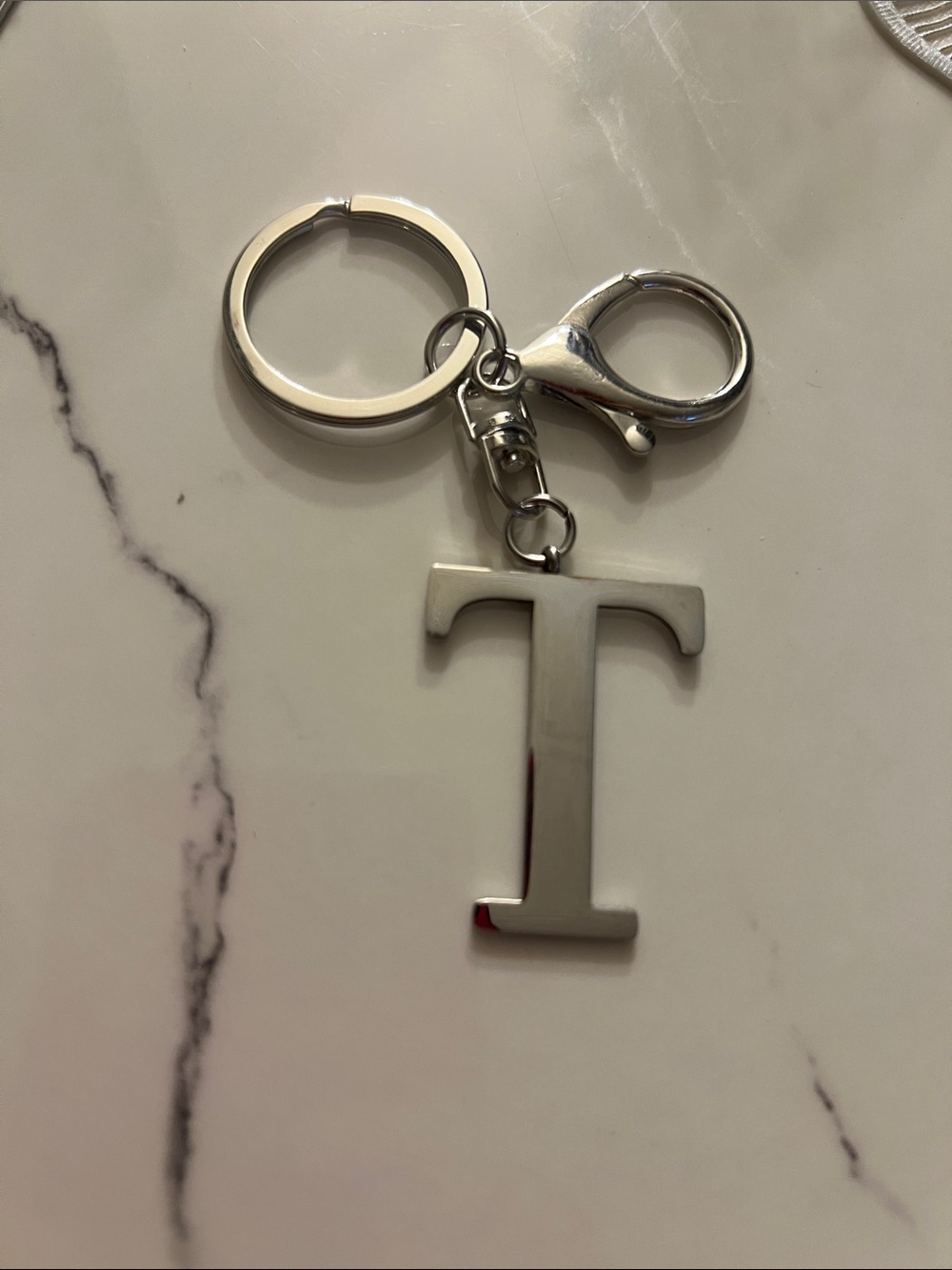 Silver Letters Keychain Charm - Women's Accessories - Picture 3 of 15
